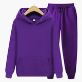 Herren Jogginganzug mit Kapuzenpullover und Bündchenhose – Lila