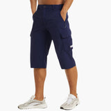 Herren Bermuda Cargo Shorts mit Taschen für Sommer Outdoor – Dunkelblau