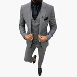 Slim Fit Anzug Set - Herrenanzug 3-teilig für Abendmode – Hellgrau