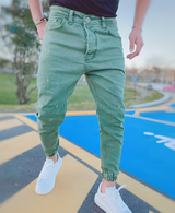 Andre - Stilvolle Slim-Fit-Jeans mit Rissen für Herren – Grün