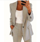 Monique™ | Zweiteiliger Damenanzug – Apricot A-Set