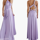 Abendkleid mit V-Ausschnitt - Damen Stil für Gala-Nächte – Lila