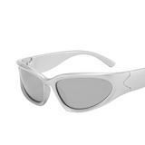 Damen Modisch Ovale Sonnenbrille | Umschließend – Weiß