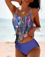 Natalee - Tankini-Badeanzug für Damen mit hoher Taille – Lila