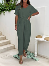 Callie - Lässiger, locker sitzender Jumpsuit für Damen – Grün