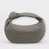 Natela Große Geflochtene Damenhandtasche Mit Elegantem Knotendesign - Ideal Für Jeden Anlass – Grau
