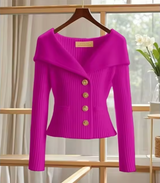 Haven – Gestrickte kurze Strickjacke – Fuchsia