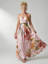 Amiel | Leichtes Blumenkleid Maxi – Rosa