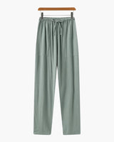 Adrian | Leichte Slim Fit Herren Sommer Leinenhose mit Kordelzug – Grün