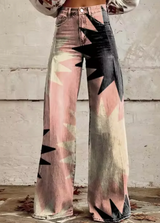 Anzhela - Weite Hose mit buntem Druck – Multicolor 10
