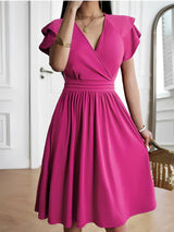 Laura - Stilvolles Kleid mit V-Ausschnitt für Damen – Rosa