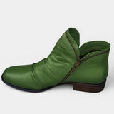 Karin - Damen Bequeme Orthopädische Stiefel mit Fußbett – Grün