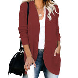 HANAE –  Long-cardigan mit retro-flair – Hellrot
