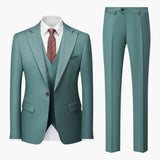 Eleganter Slim Fit Anzug - Herren 3-teilig für Business – Pflanzengrün