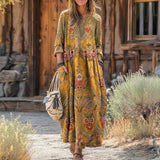 Evelyn | Retro-Stil Langarm Freizeitkleid – Variante 1