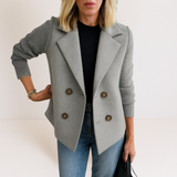Martine™ | Elegante Jacke mit Strickärmeln – Grau