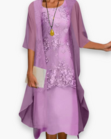 Damen Elegantes Zweiteiliges Kleid | Sommerkleider – Violett