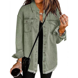 Tahlira - Locker geschnittene Jacke – Olivgrün