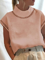 Nannie - Stilvolles Top mit Ausschnitt für Damen – Rosa