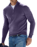 Pullover Herren Strick Reißverschluss | Alltag Komfort – Dunkelviolett