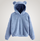 Tialyn - Plüsch-Hoodie mit Bärenohren – Blau