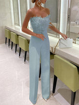Frola - Eleganter Jumpsuit mit Schlauchtop – Blau
