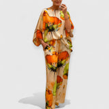 Moniek | Zweiteiliges Set mit abstraktem Muster – Mandarinenorange