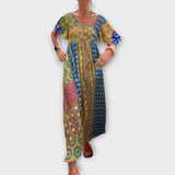 Melania - Lebhaftes Boho-Kleid im trendigen Stil – Gelb