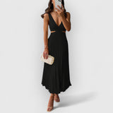 Violetta | Leichtes Premium-Maxikleid – Schwarz