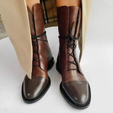 Romy | klassische damenstiefel aus leder – Braun
