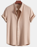 Herren Stilvolles Polo Shirt | Eleganter Stehkragen – Beige