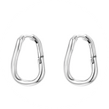 Einfache geometrische Ohrringe – Silber