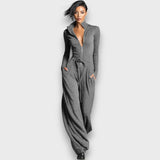 Elara – Eleganter Strick-Strampler – Grau