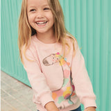 Mädchen Sweatshirt mit kreativem Giraffenmotiv Drune – Rot