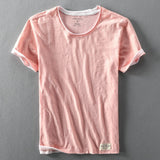 Herren Sommer Rundhals T-Shirt | Lässig – Rosa