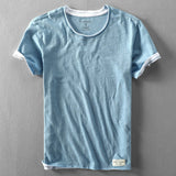 Herren Sommer Rundhals T-Shirt | Lässig – Blau