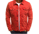Domin - Farbige Jeansjacke für Männer – Rot