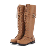Damen Schnürstiefel mit Schnallendetails | Lässig – Gelb