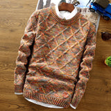 Pullover Herren Rundhals Bunt | Strick & Gemustert – Orange