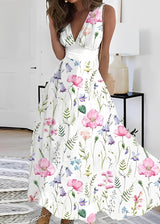 Kathryn - Stilvolles Maxikleid mit Blumenmuster für Damen – Rosa