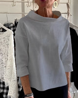 Orinda - Elegantes Damen-Top mit halbem Rollkragen – Grau