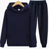 Herren Jogginganzug mit Kapuzenpullover und Bündchenhose – Marineblau