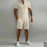 Herren Elegantes Polo- und Shorts-Set | Sommer – Khaki