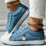 Lotte | Elegante Damen-Sneaker mit floralen Details – Hellblau | Geschlossen