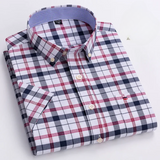 Petersen – Klassisches Baumwoll Hemd Mit Muster – Rot-Blau