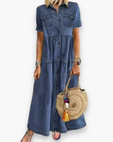 Damen Elegantes Maxi Kleid | Vielseitig – Dunkel Blau