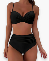 Damen Hochtailliertes Bikini Set | Stilvoll und Schmeichelhaft – Schwarz