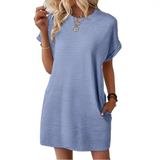 Elviaa – Elegantes Minikleid Mit Tasche – Blau