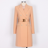 Stilvolles Einfarbiges Blazer-Kleid - Celeste – Hellbraun