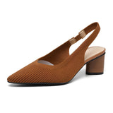 Dannon - Stilvolle Slingback-Absatzsandalen – Braun